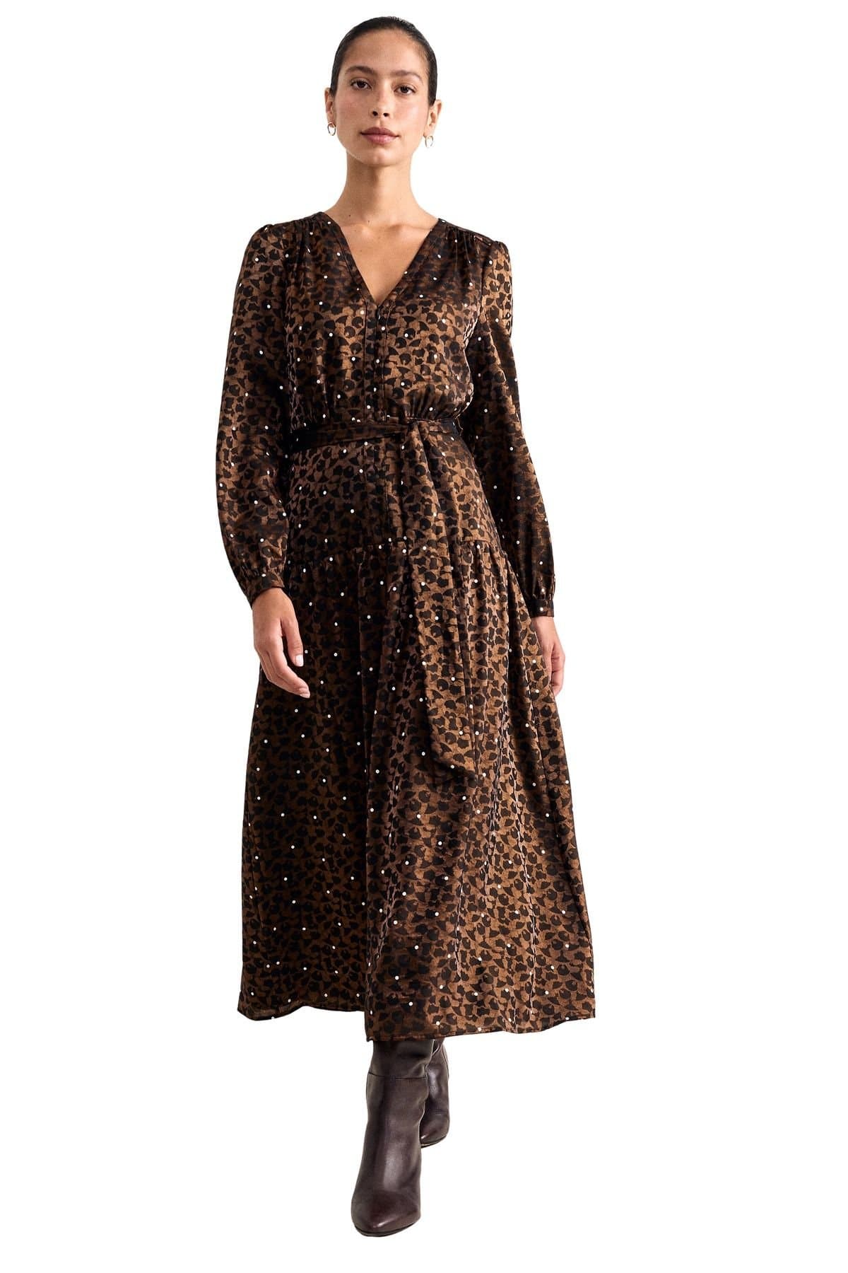 Phase Eight Phase Eight Women's Carolina Spot Dress in Brown