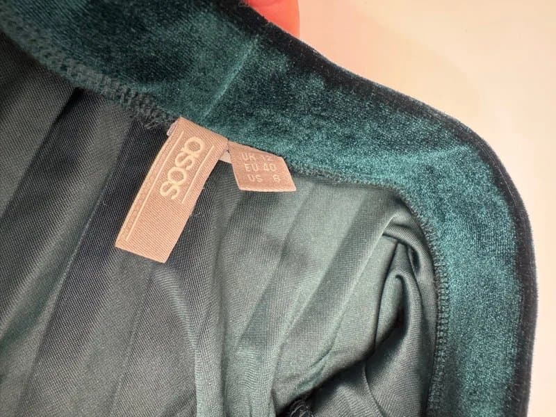 ASOS Green velvet material skirt
