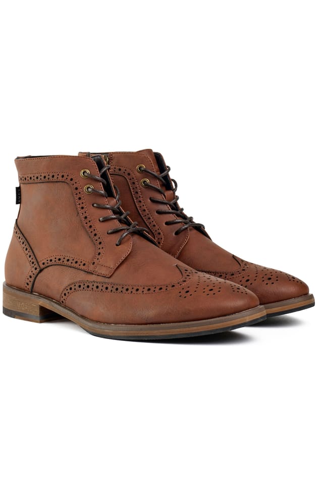 V.GAN V.GAN Men's Wheat 2 Brogue Boots in Tan - 2