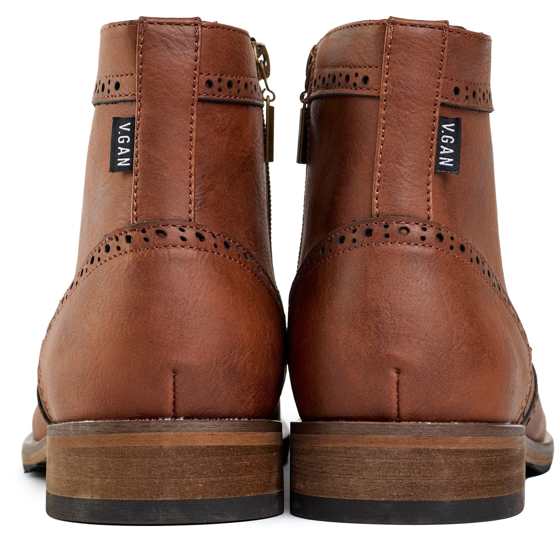V.GAN V.GAN Men's Wheat 2 Brogue Boots in Tan - 4