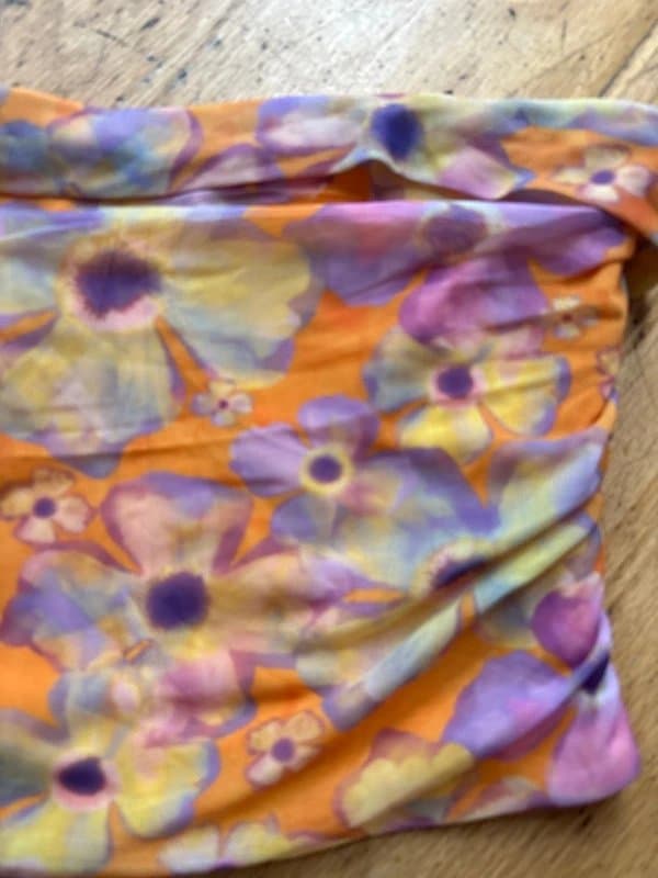 Bershka Bershka bandeau chiffon  flowery crop top