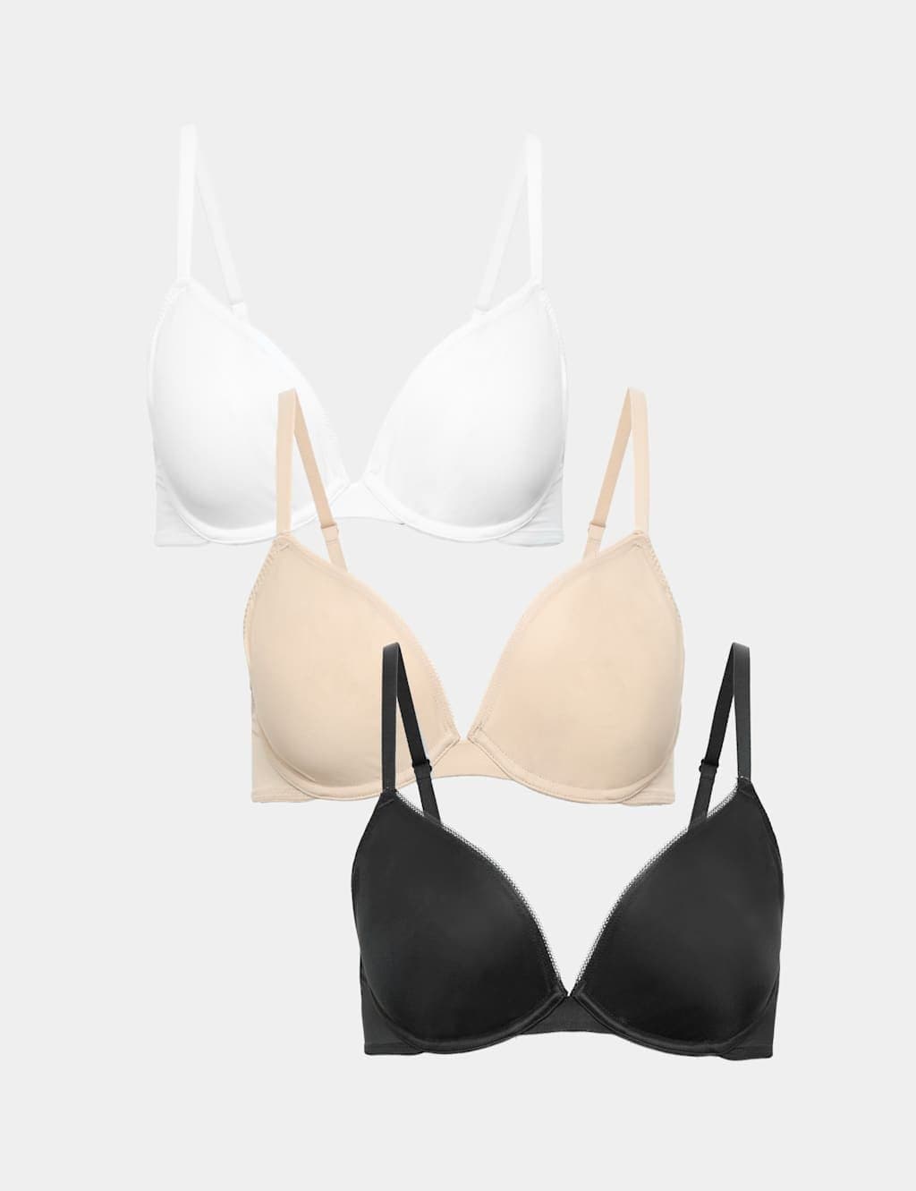 Marks & Spencer M&S 3 Pack Wired Plunge Bras (A-E) Black Mix