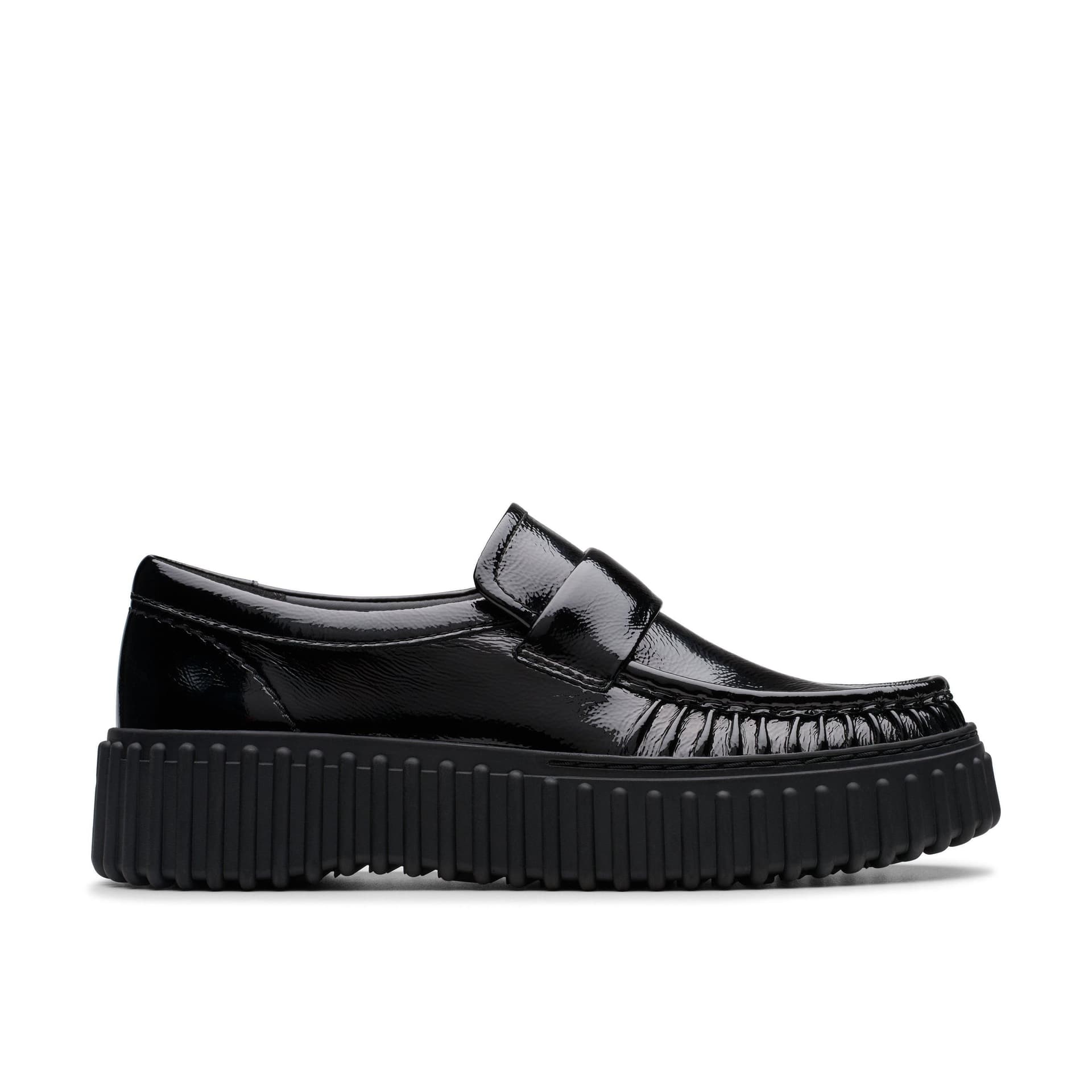 Clarks Clarks Women's Torhill Mocc Black Patent Slip Ons, Torhill