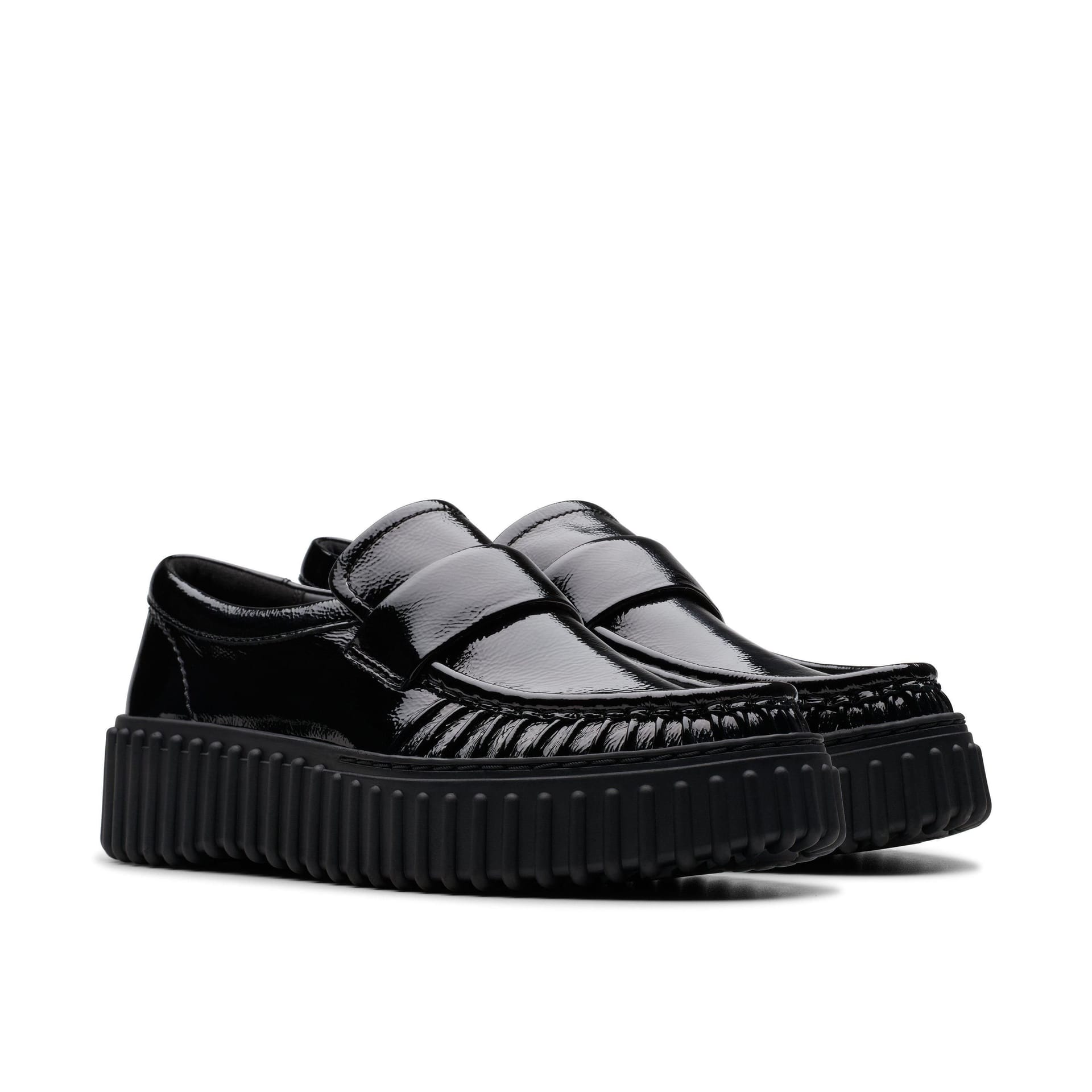 Clarks Clarks Women's Torhill Mocc Black Patent Slip Ons, Torhill - 4