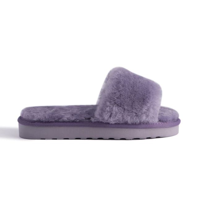 Aus Wooli Australia Aus Wooli Australia Women's Sheepskin Fluff Slide Slippers in Lilac - 2