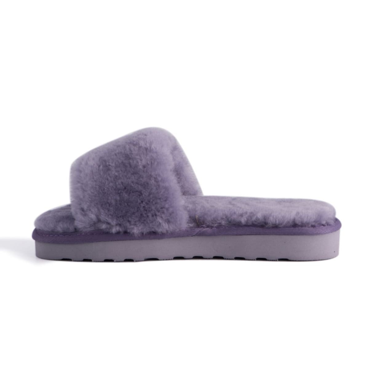 Aus Wooli Australia Aus Wooli Australia Women's Sheepskin Fluff Slide Slippers in Lilac - 4