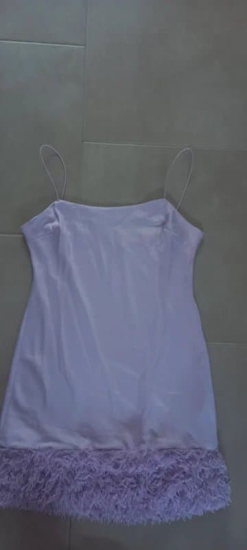 Miss Selfridge Brand new ladies lilic feathered hem Special Occasion dress from Miss Selfridge(size 14)
