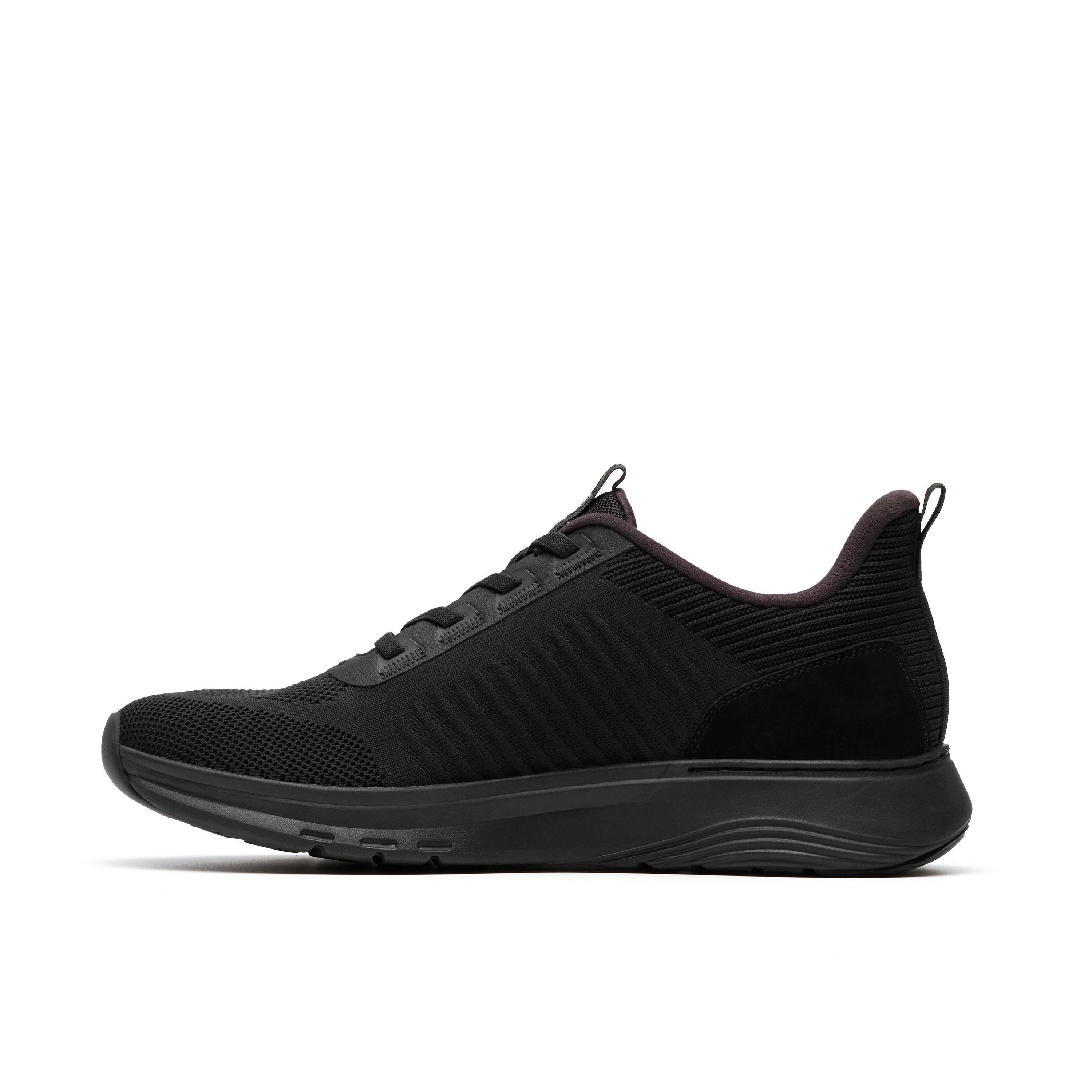 Clarks Clarks Men's Motion Trek LT Black Knit Trainers, Lace Up - 2