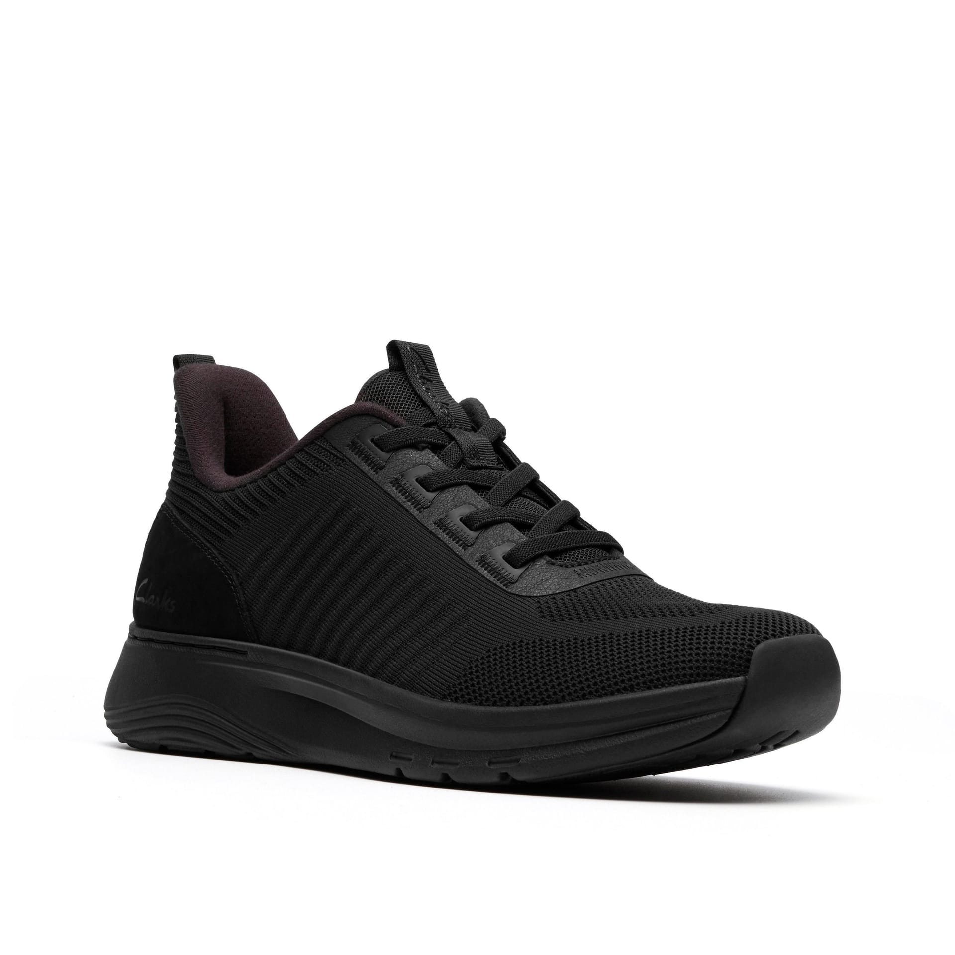 Clarks Clarks Men's Motion Trek LT Black Knit Trainers, Lace Up - 4