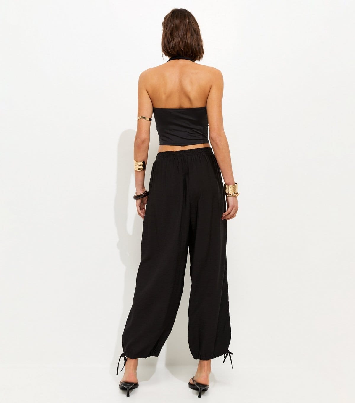 New Look Women's Black Ankle Tie Cuffed Joggers New Look - 4