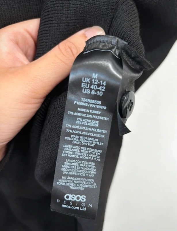 ASOS ASOS knit structured asymmetric waistcoat cardigan black Medium - 1