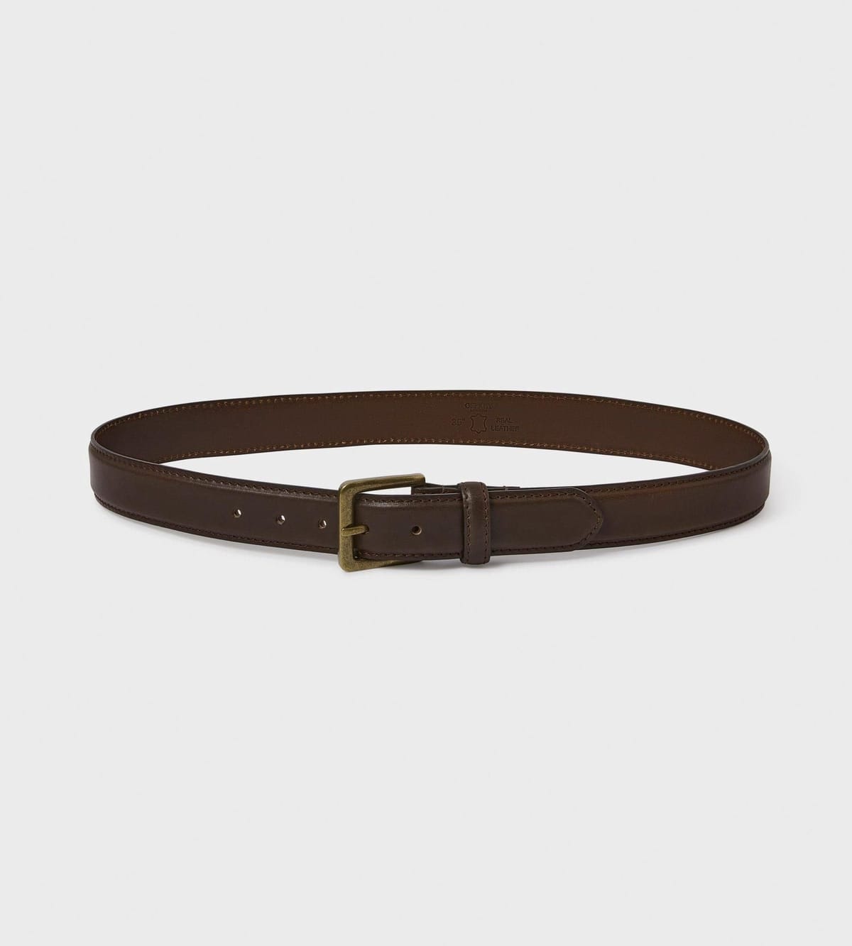 OSPREY LONDON OSPREY LONDON Men's The Profile Leather Belt in Chocolate - 1