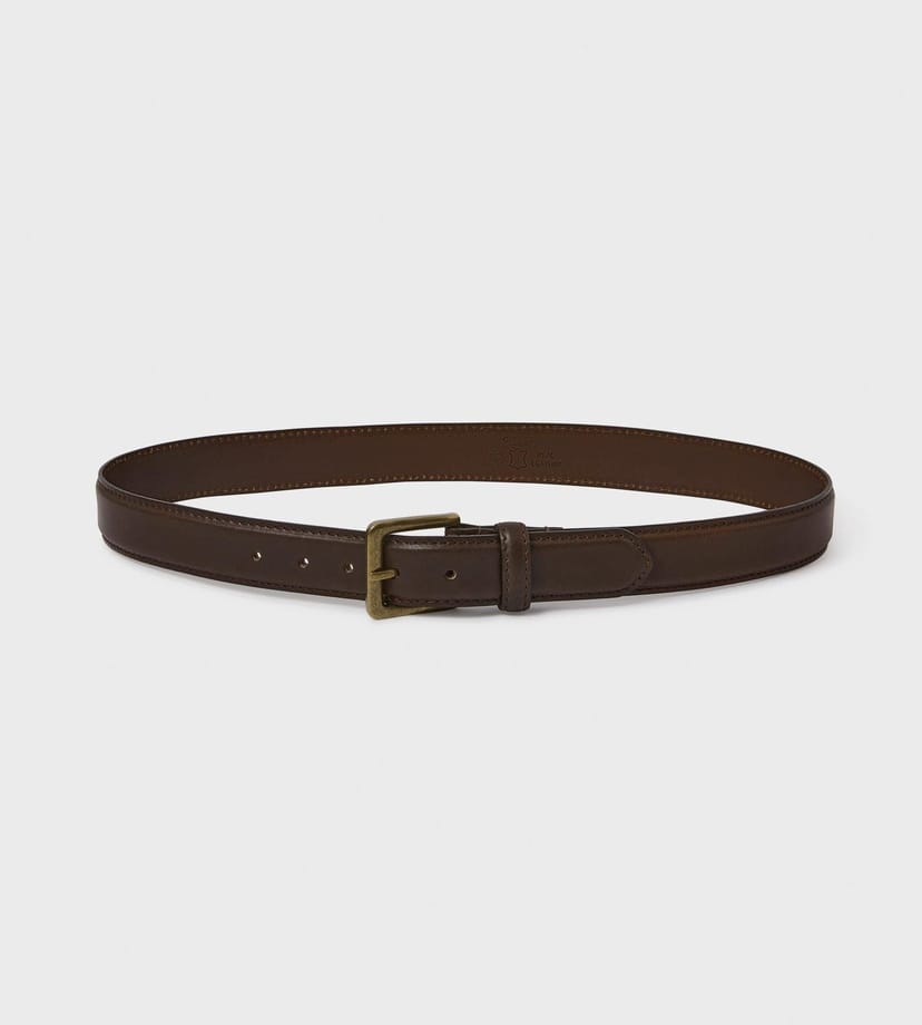 OSPREY LONDON OSPREY LONDON Men's The Profile Leather Belt in Chocolate - 1