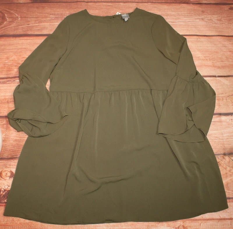 ASOS ASOS Curve Women's Green 3/4 Sleeve Flared Hem Mini Dress UK 18 EU 46 US 14