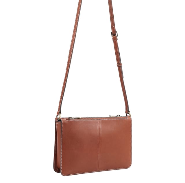Paul Costelloe Paul Costelloe Women's Colmar Leather Cross Body Bag in Brown - 2