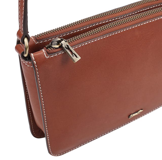 Paul Costelloe Paul Costelloe Women's Colmar Leather Cross Body Bag in Brown - 3