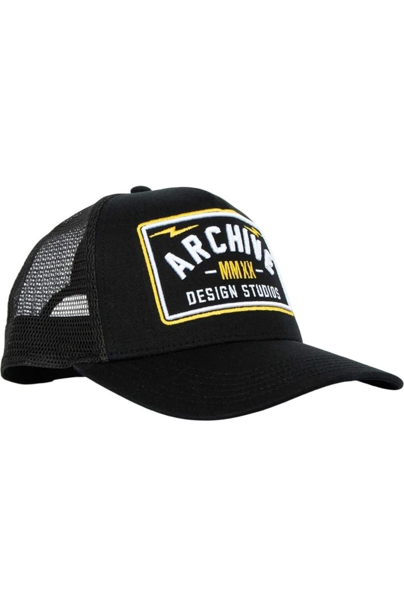 Archive Design Studios Archive Design Studios Men's Varsity Trucker Cap in Black - 1