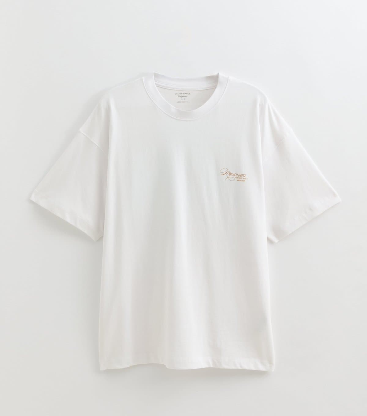jack & jones Jack & Jones White Organic Cotton Monaco Drive Print T-Shirt
