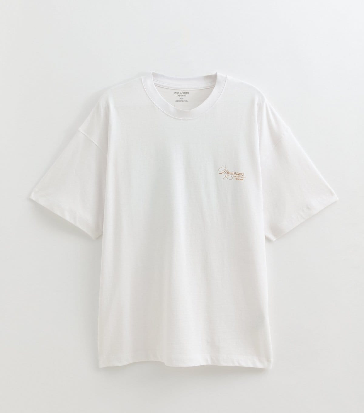 jack & jones Men's White Cotton Monaco Drive Print T-Shirt Jack & Jones New Look - 1