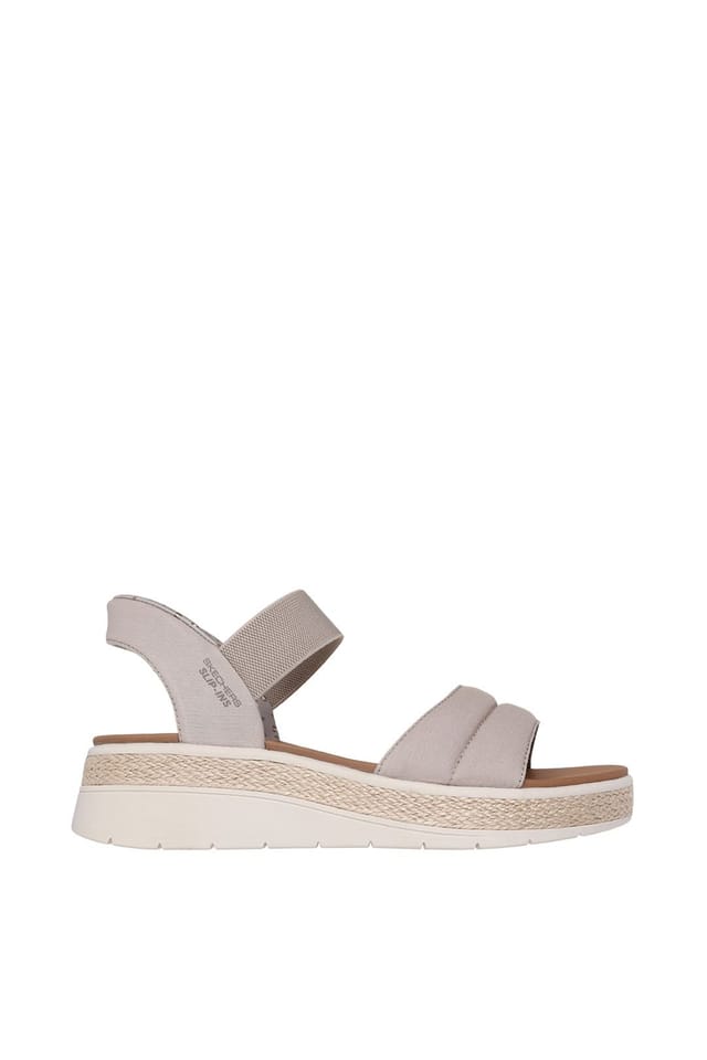 Skechers Skechers Women's BOBS SUN RAY Slip-Ins Padded Vamp Quarter Strap Sandal Taupe - 2