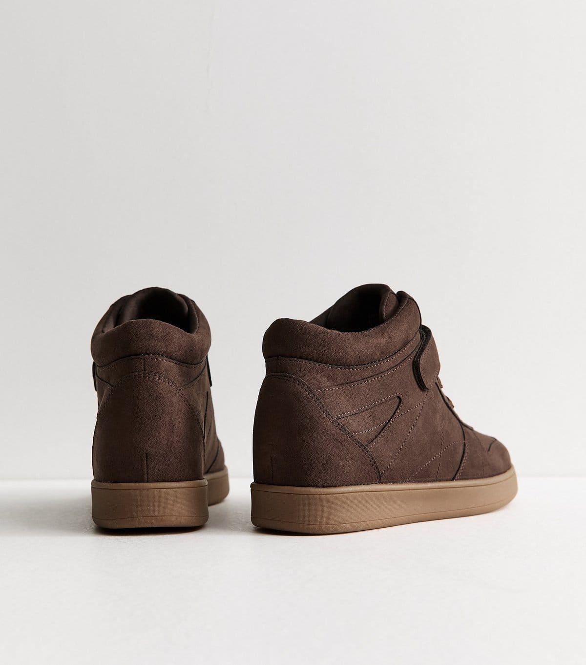 New Look Women's Dark Brown Faux Suede High Top Trainers Vegan New Look - 4