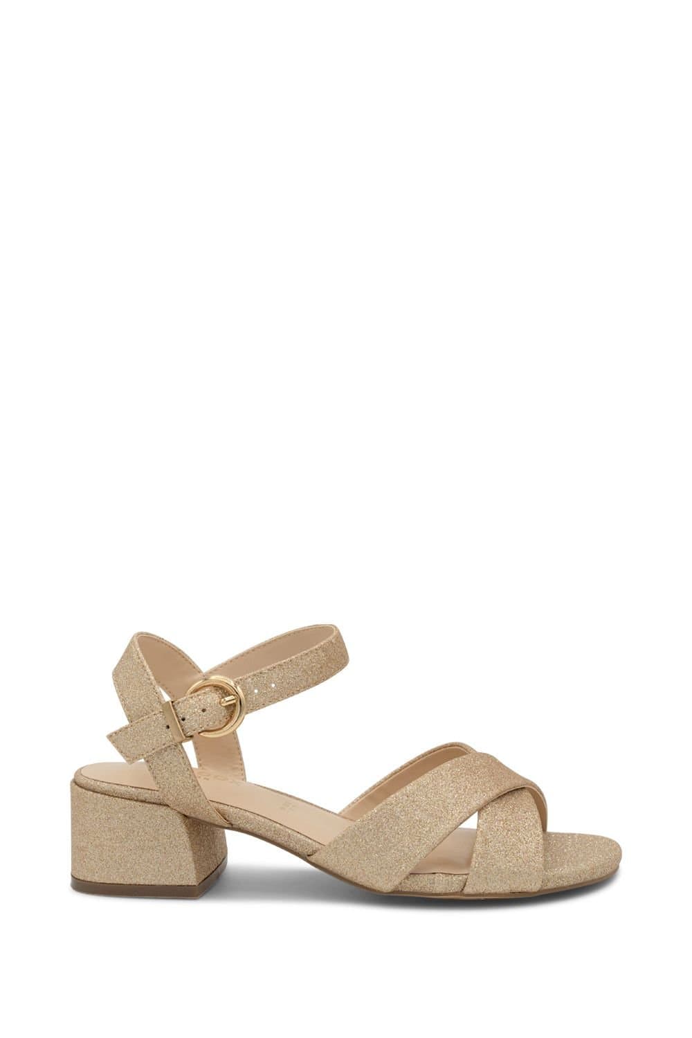 Paradox London Paradox London Women's Neala' Wide Fit Block Heel Sandal in Gold