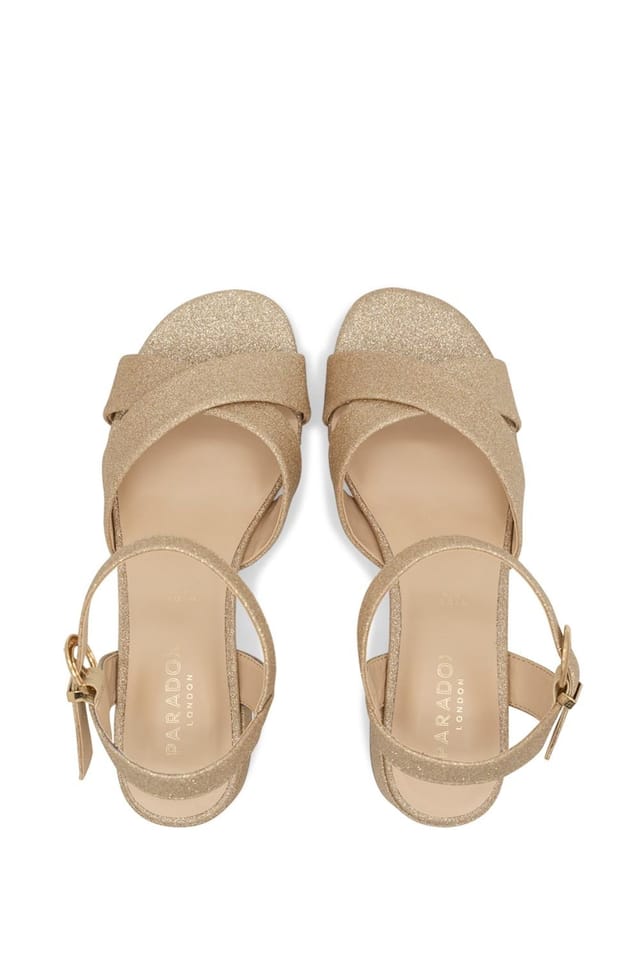 Paradox London Paradox London Women's Neala' Wide Fit Block Heel Sandal in Gold - 3