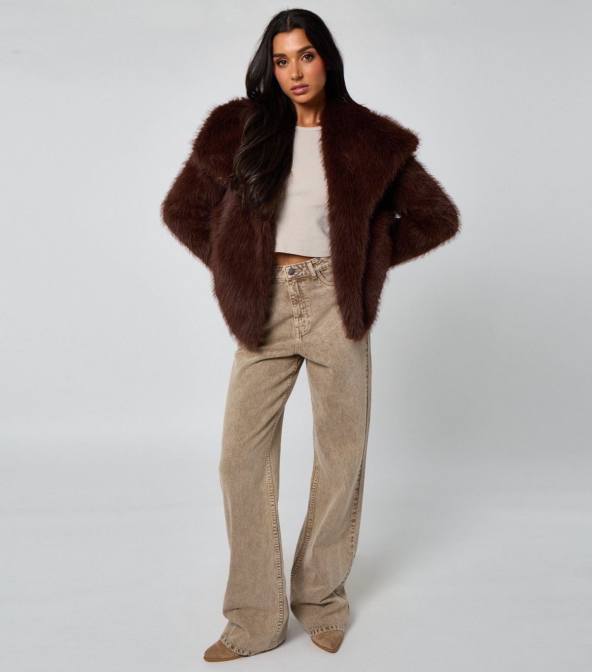 Urban Bliss Women's Brown Faux Fur Jacket Urban Bliss New Look - 3
