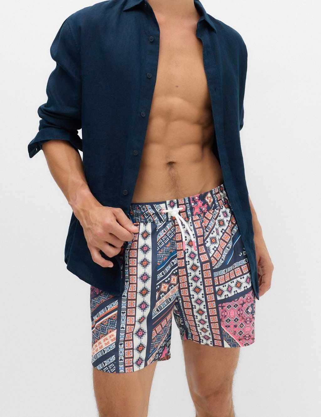 M&S Quick Dry Pink Mix Print Swim Shorts