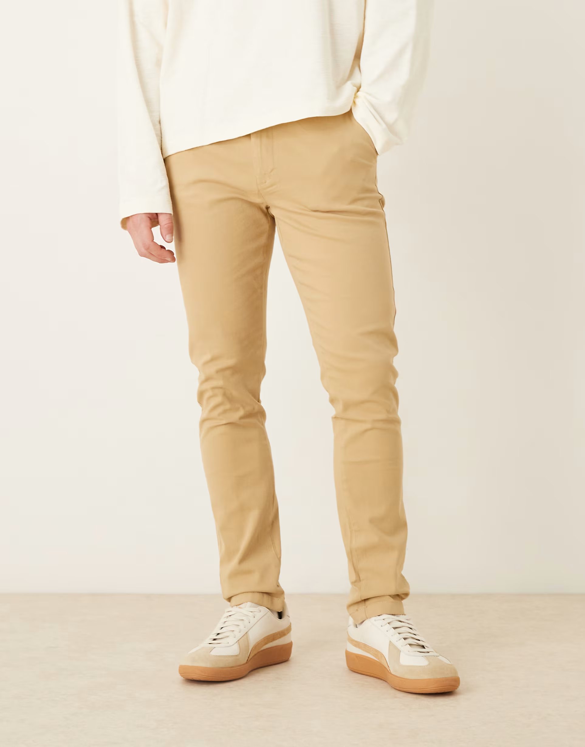 ASOS ASOS DESIGN skinny chinos in beige - 1
