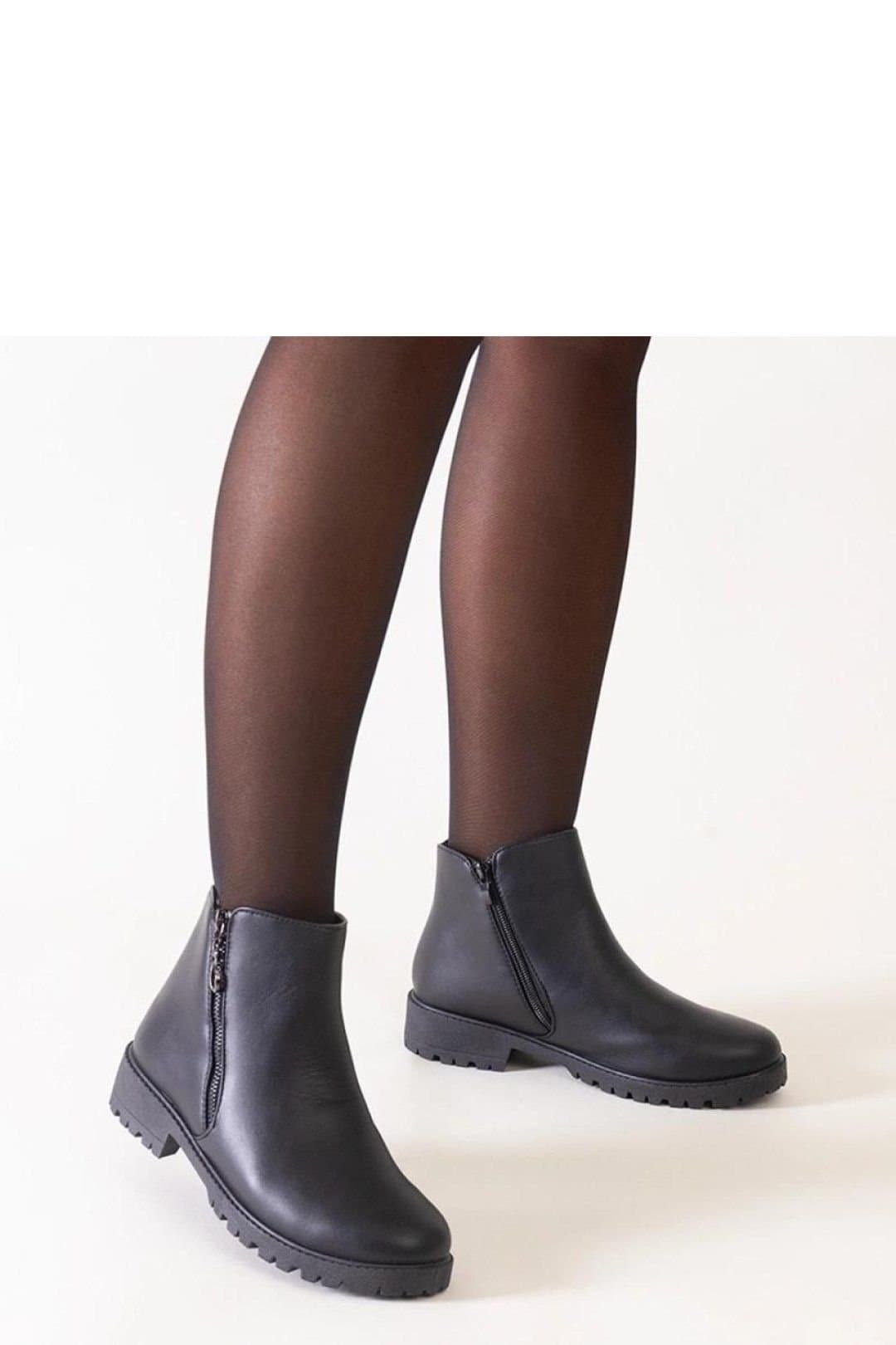Love Lace Love Lace Black Ankle Boots with Metal Inserts & Zip Closure