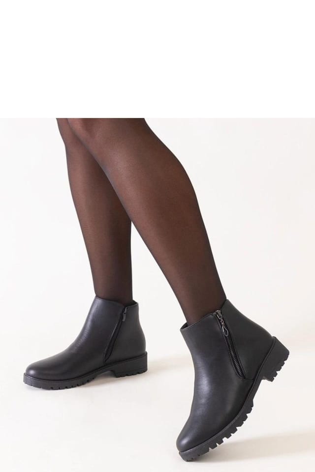 Love Lace Love Lace Women's Elegant Ankle Boots with Metal Inserts & Zip Closure in Black - 2