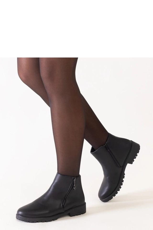 Love Lace Love Lace Women's Elegant Ankle Boots with Metal Inserts & Zip Closure in Black - 3