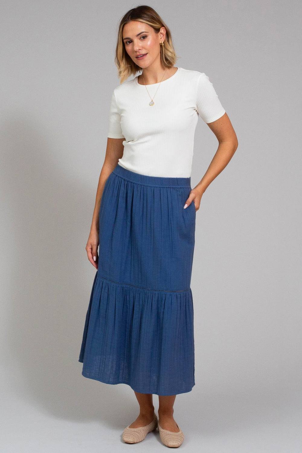 Kite Kite Women's Chickerell Muslin Skirt in Dark Blue - 4