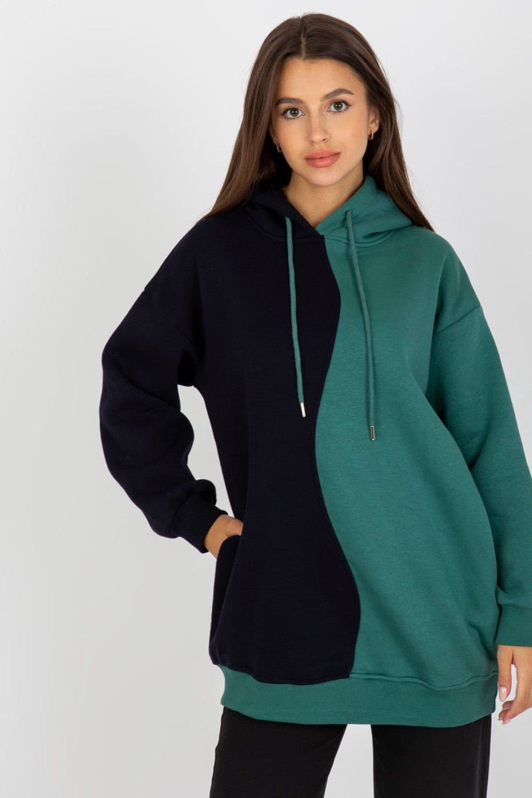 Love Lace Love Lace Women's Two Tone Hooded Sweatshirt with Side Pockets in Black