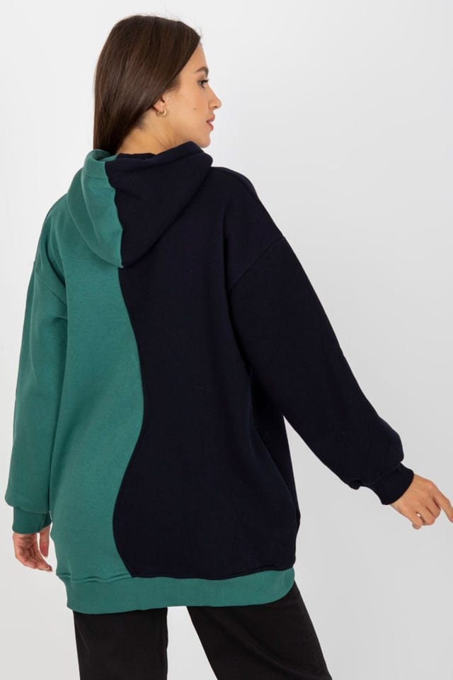 Love Lace Love Lace Women's Two Tone Hooded Sweatshirt with Side Pockets in Black - 3