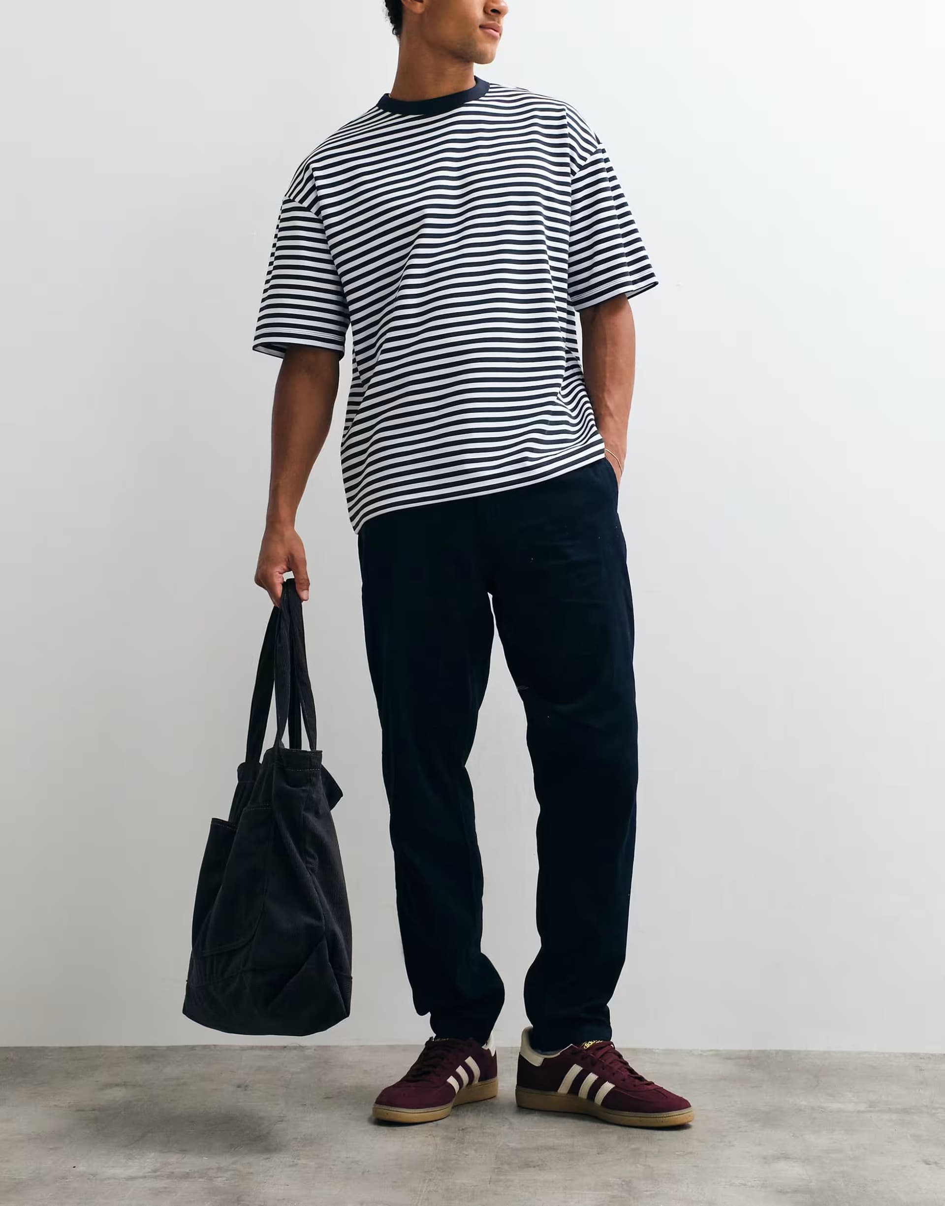 ASOS ASOS Navy Relaxed Hadlin Trousers