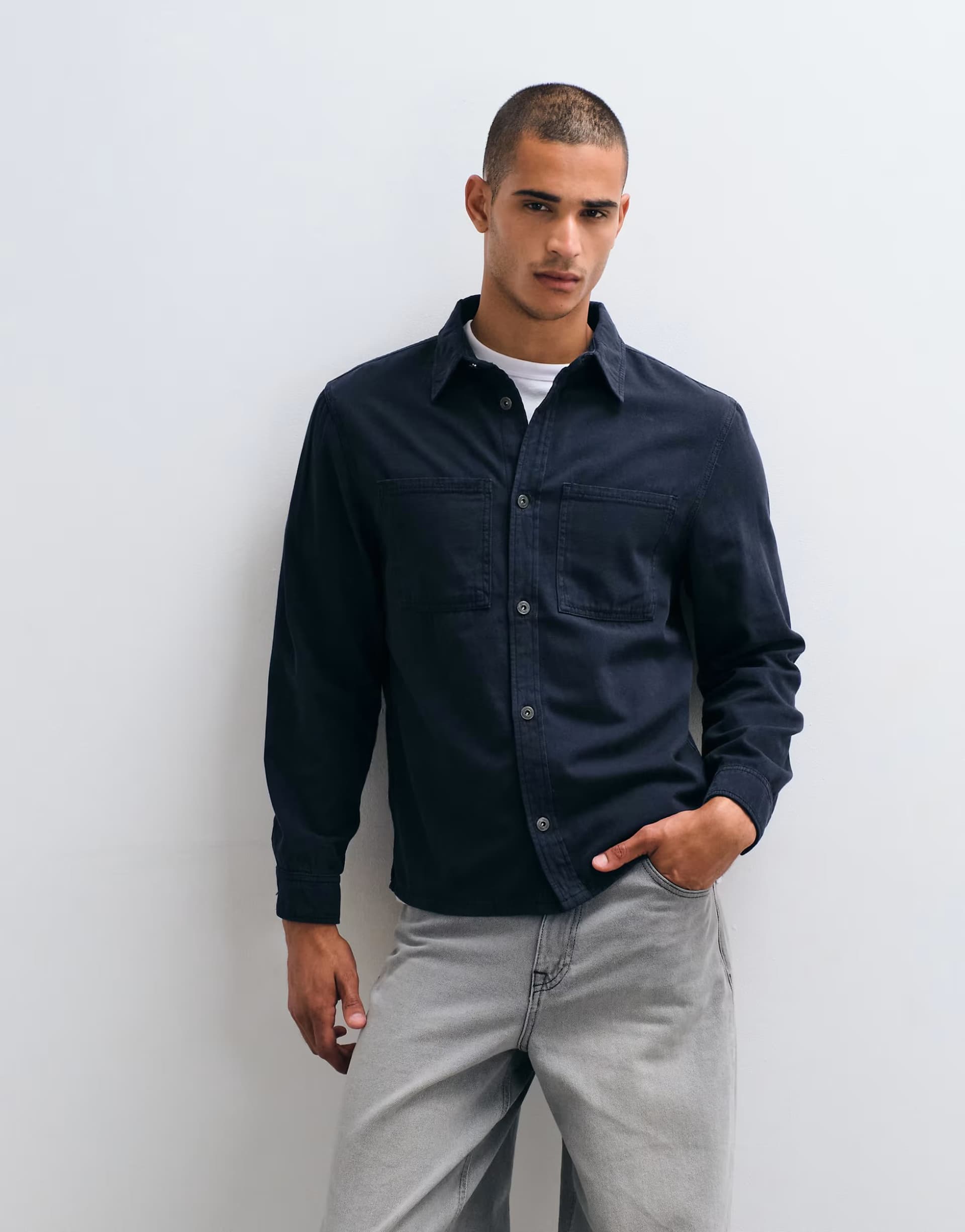 ASOS Mango overshirt in navy