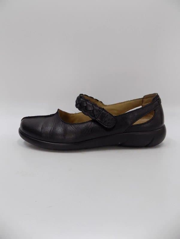 Hotter Hotter Black Shoes Mary Jane UK 5.5 Womens Leather Flat Low Heel Comfort Shake