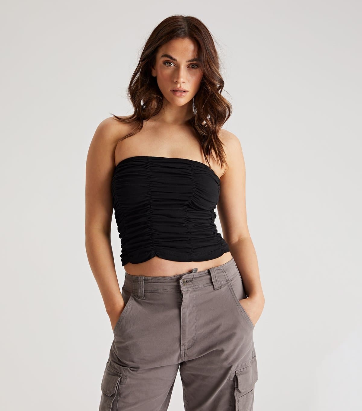 Urban Bliss Women's Black Ruched Bandeau Top Urban Bliss New Look