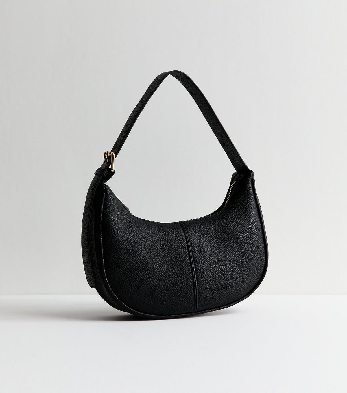 New Look New Look Black Faux Leather Scoop Shoulder Bag