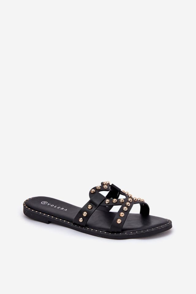 Love Lace Love Lace Women's Flat Heeled Sandals Lightweight with Modern Cutout Design in Black - 2
