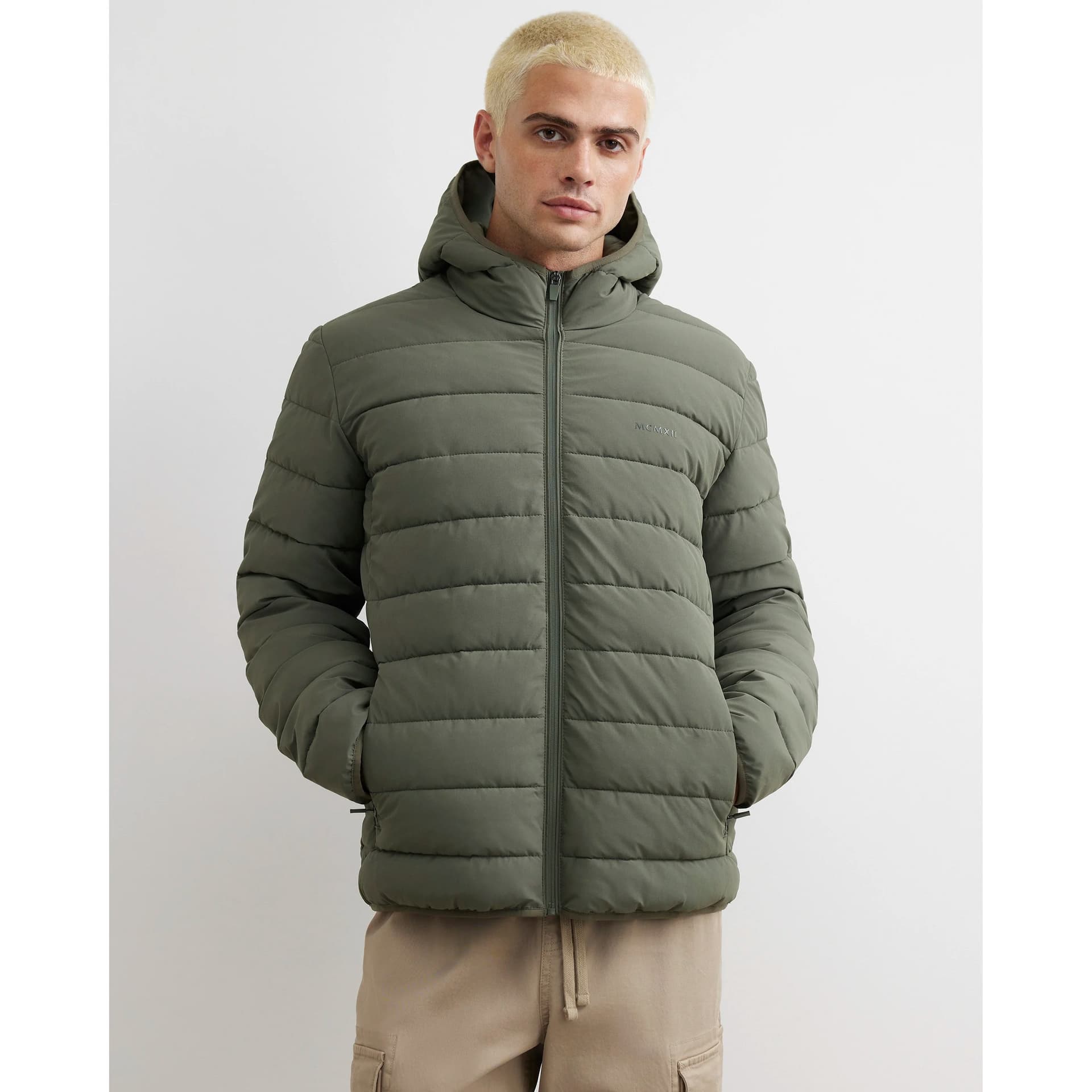 River Island Mens River Island Green Puffer Jacket