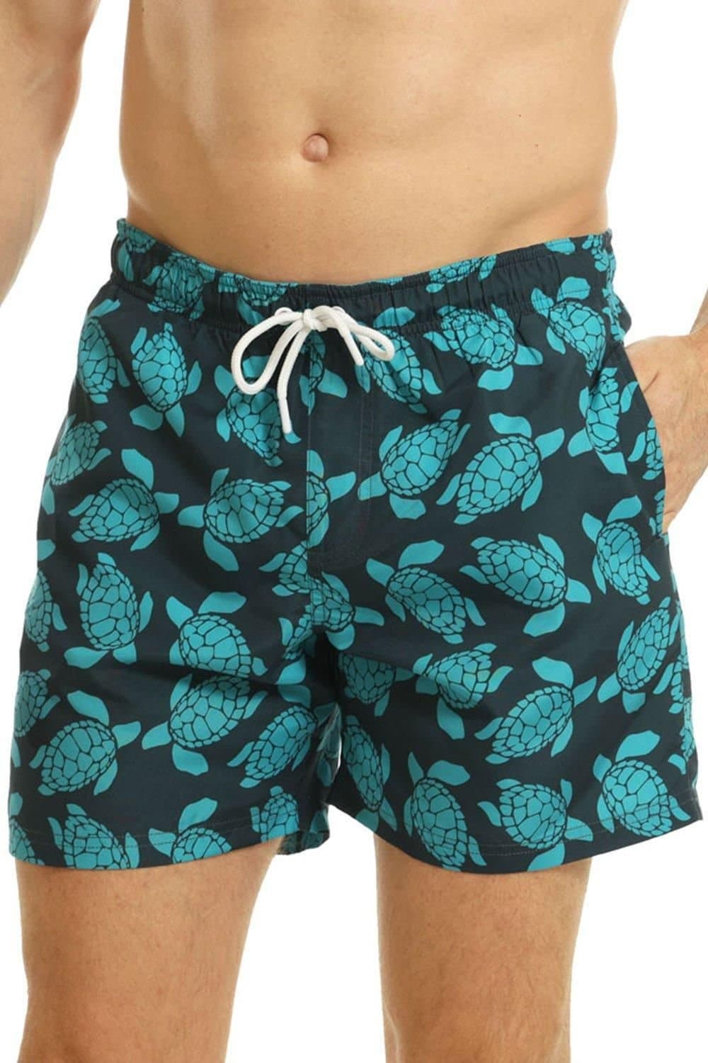 RIPT Essentials RIPT Essentials Men's Turtles Printed Swim Shorts in Navy