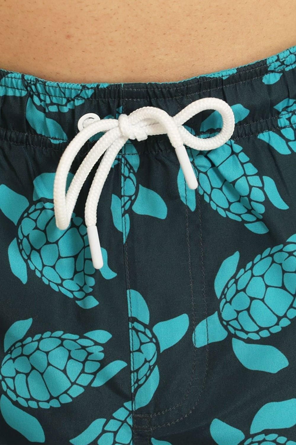 RIPT Essentials RIPT Essentials Men's Turtles Printed Swim Shorts in Navy - 4