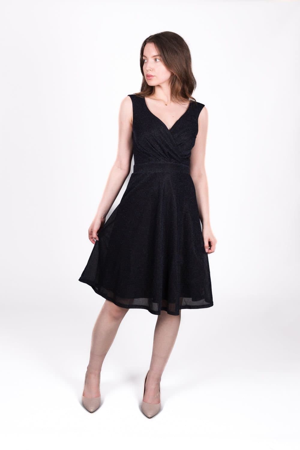 SOLO SOLO Women's Glitzy Wrap Dress in Navy