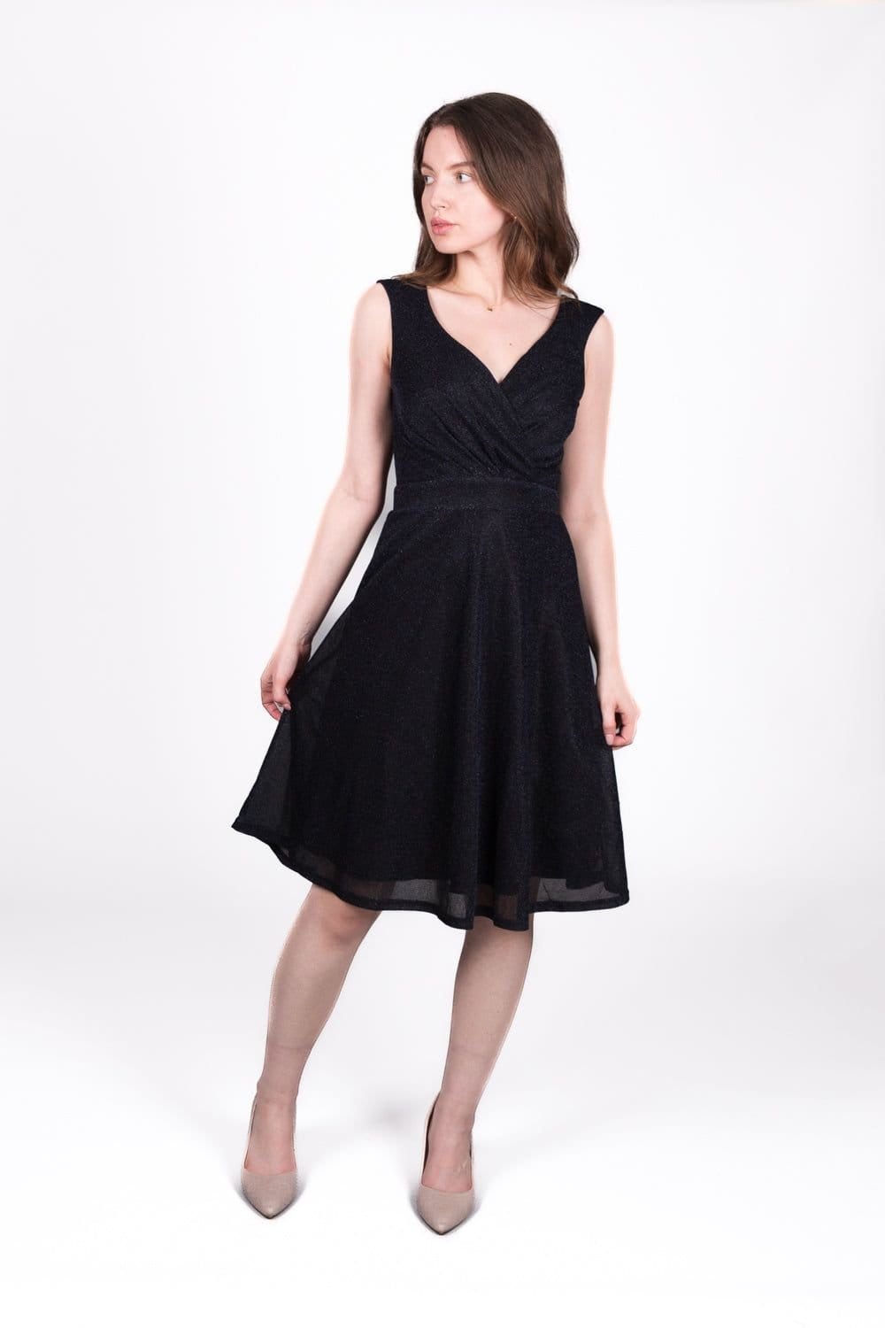 SOLO SOLO Women's Glitzy Wrap Dress in Navy - 1