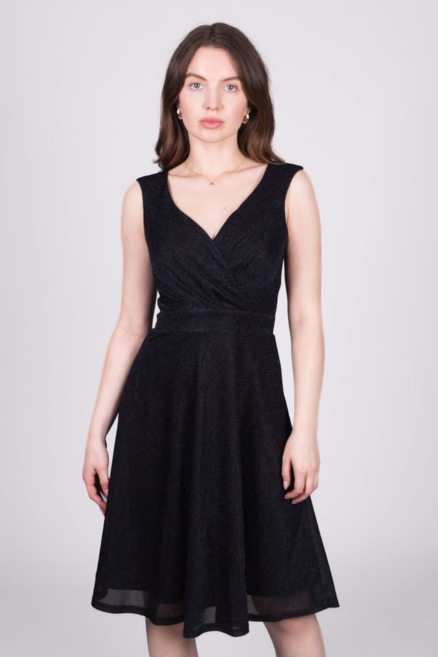 SOLO SOLO Women's Glitzy Wrap Dress in Navy - 2