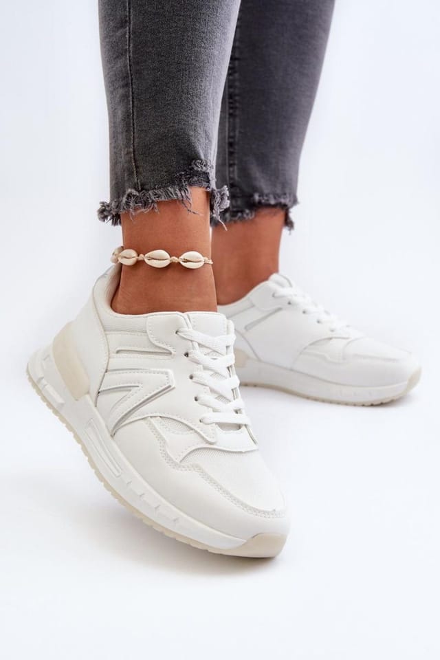 Love Lace Love Lace Women's Stylish Platform Sneakers with Removable Foam Insole in White - 3