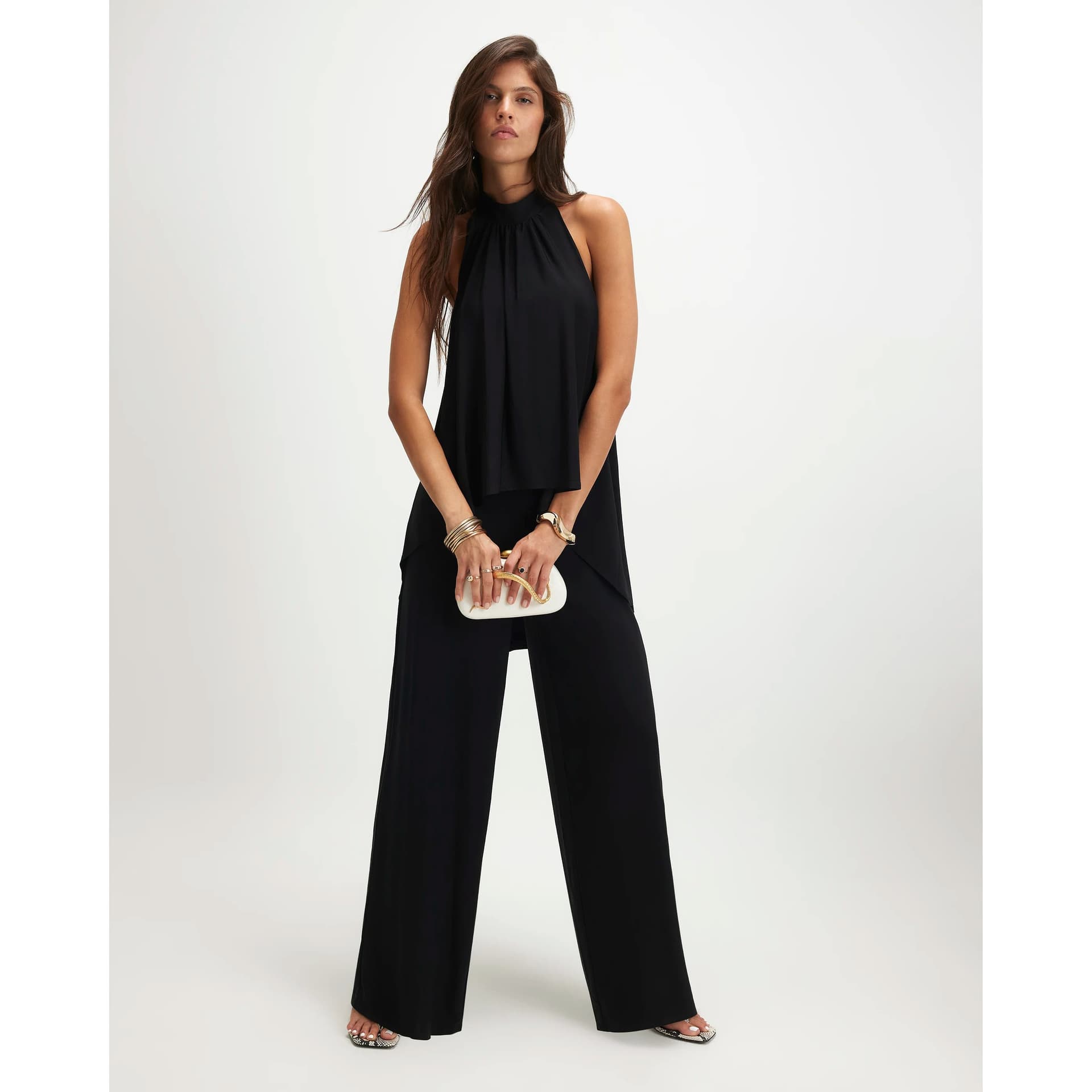 River Island River Island Womens Black Halter Neck Jumpsuit